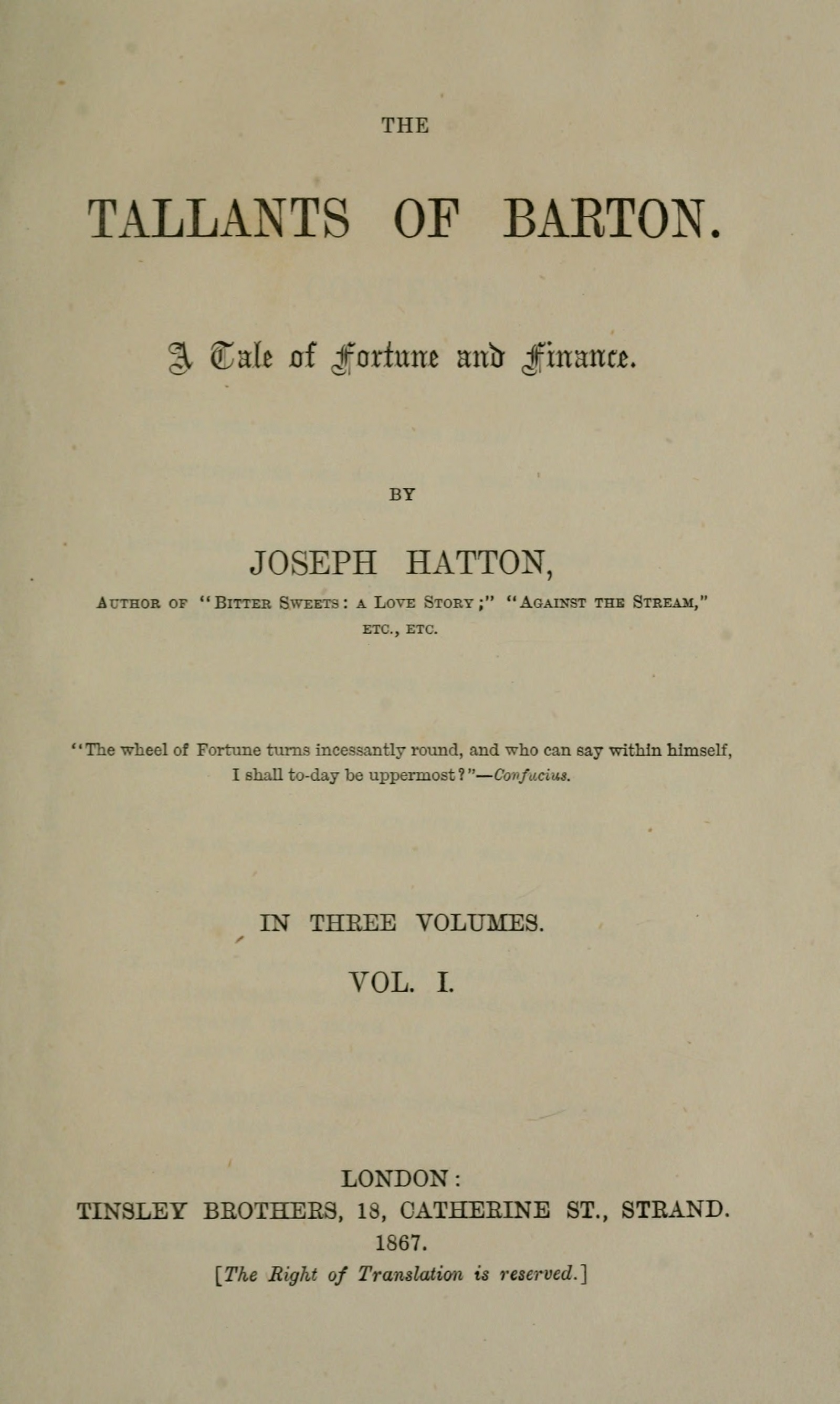 The Tallants of Barton Volume I