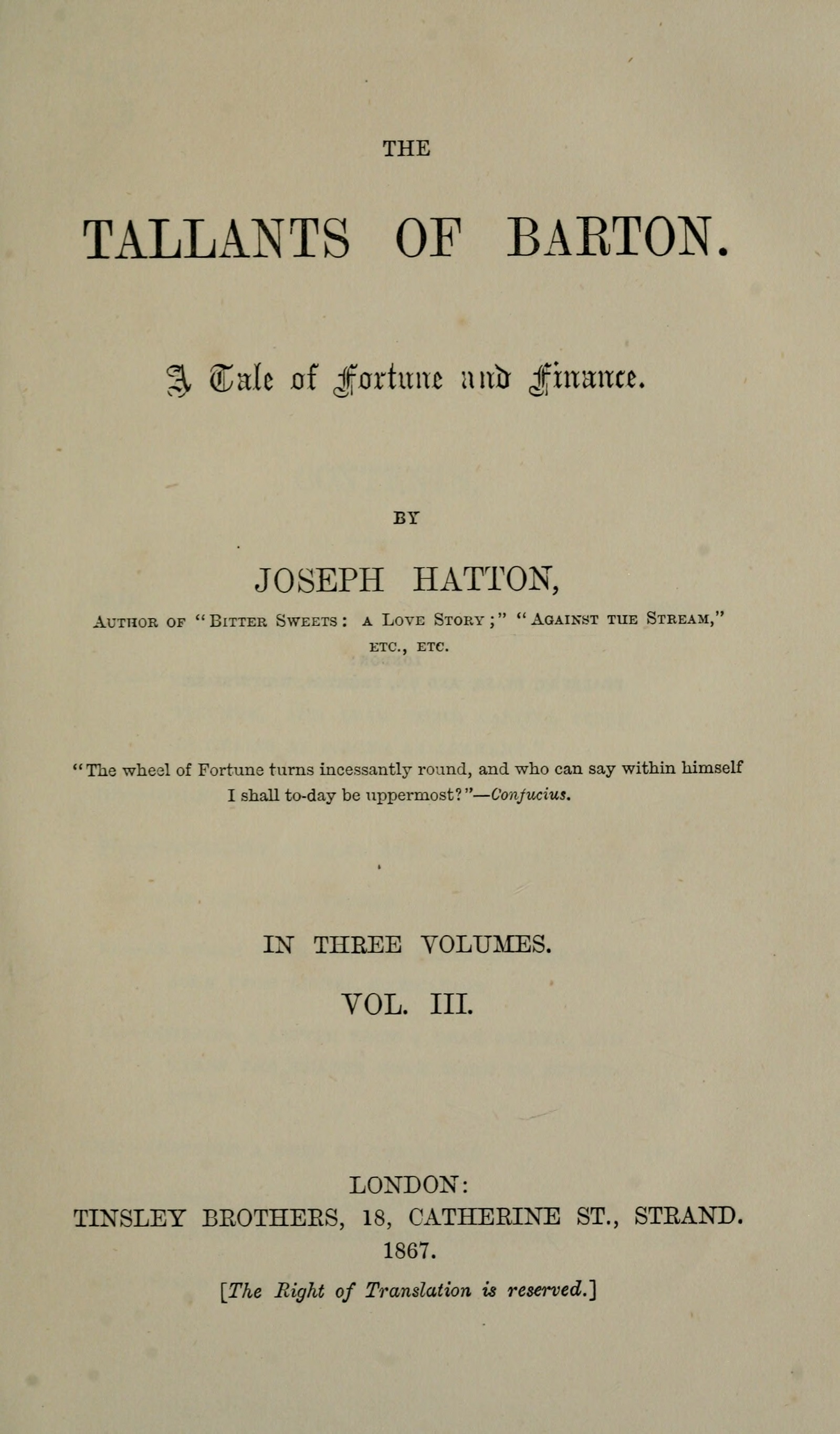 The Tallants of Barton Volume III