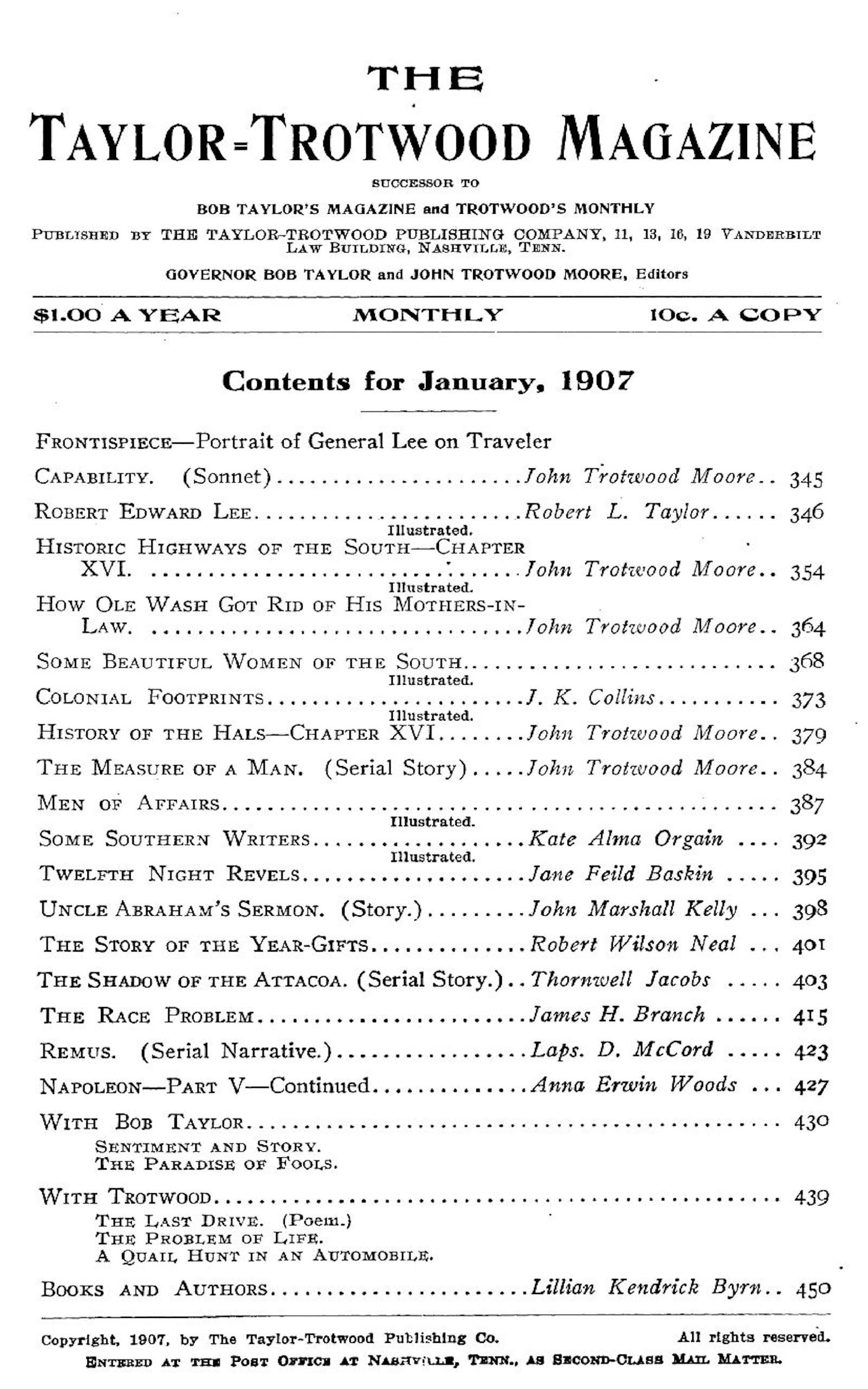 The Taylor-Trotwood Magazine (Vol. IV, No. 4, January 1907)