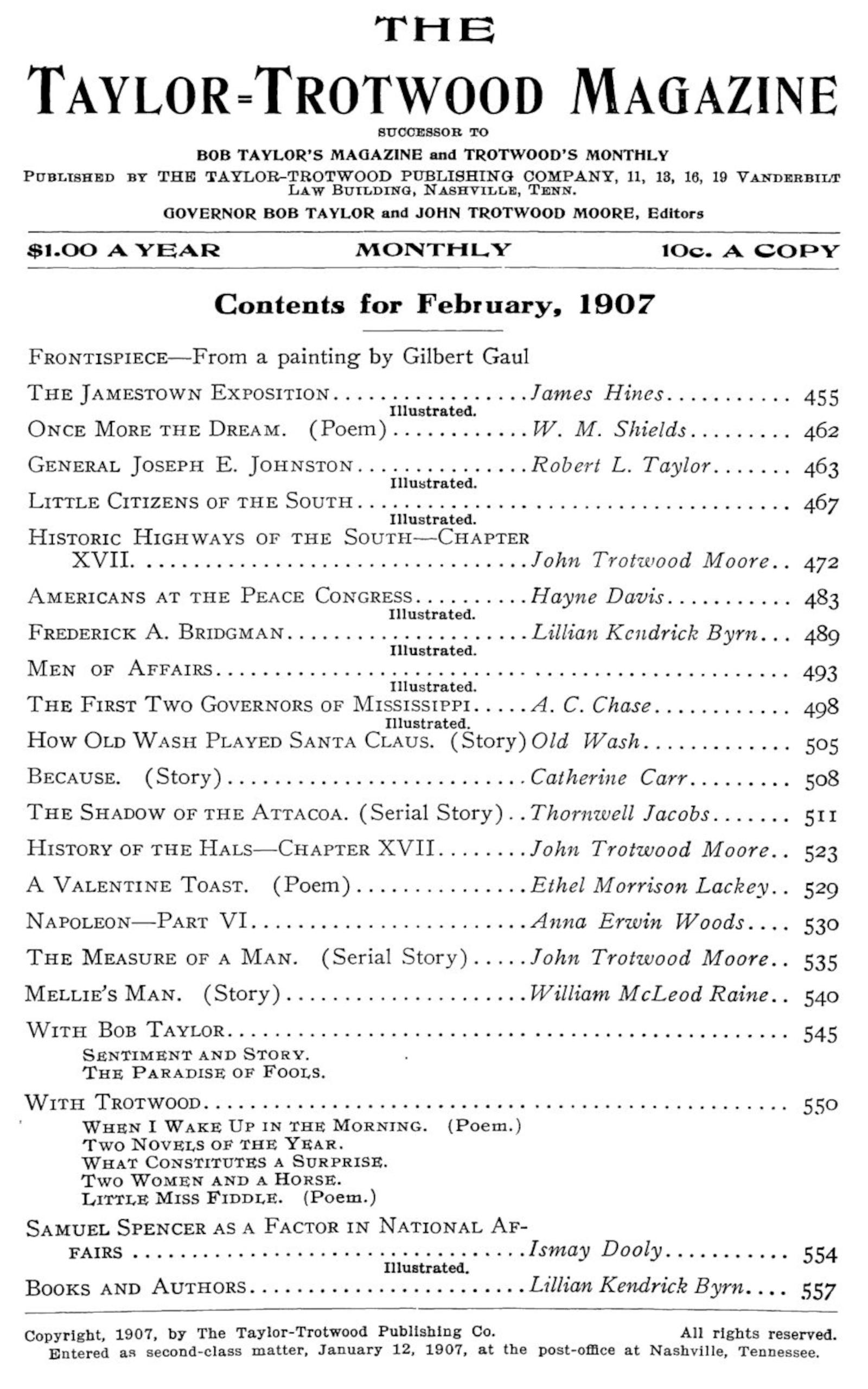 The Taylor-Trotwood Magazine (Vol. IV, No. 5, February 1907)
