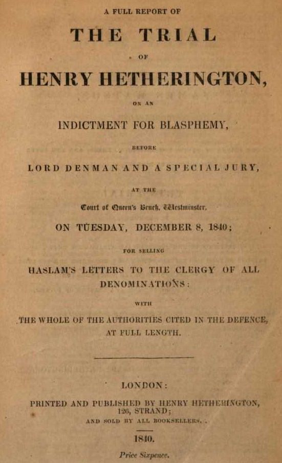THE TRIAL OF HENRY HETHERINGTON