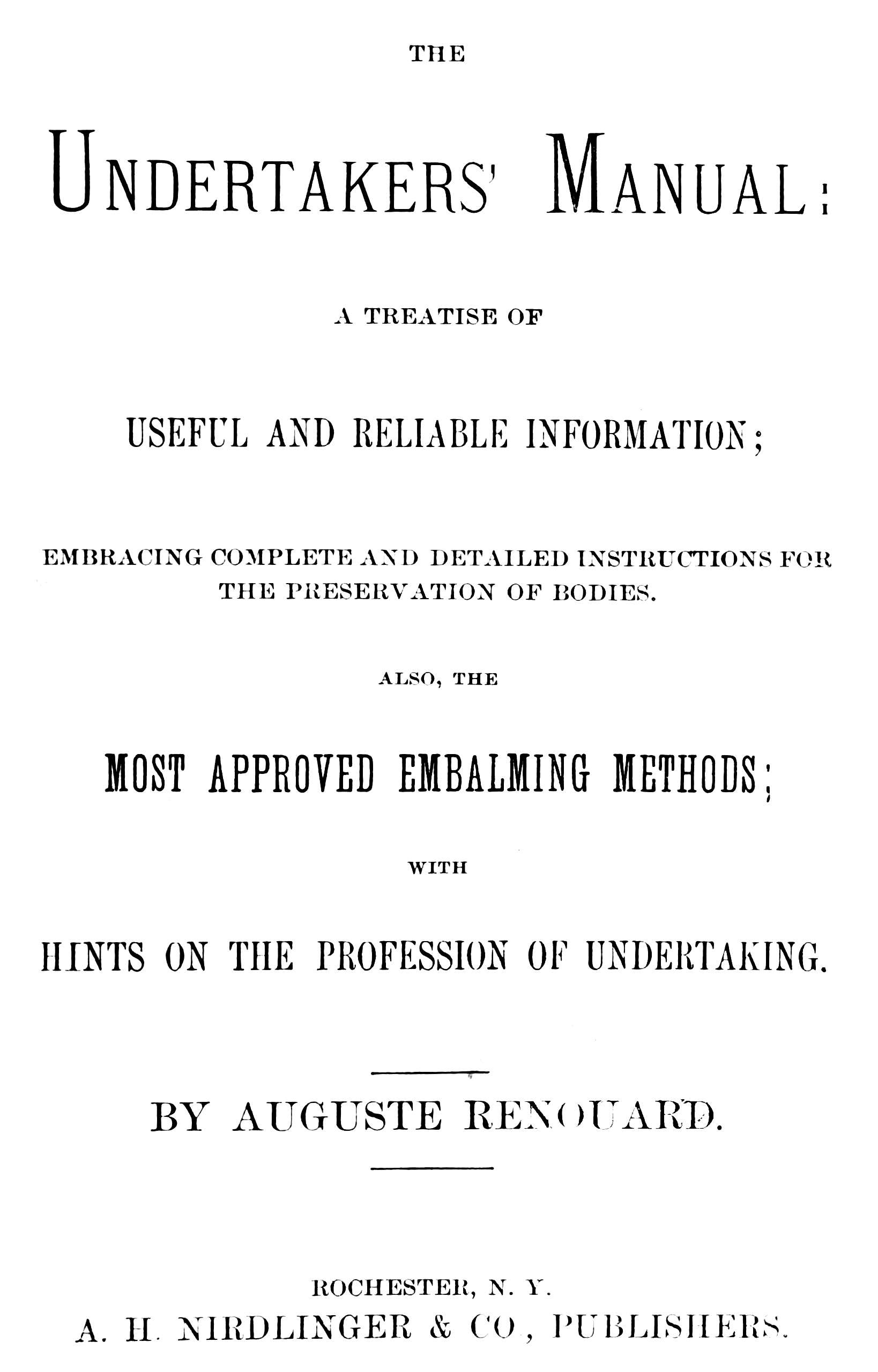 The Undertaker's Manual