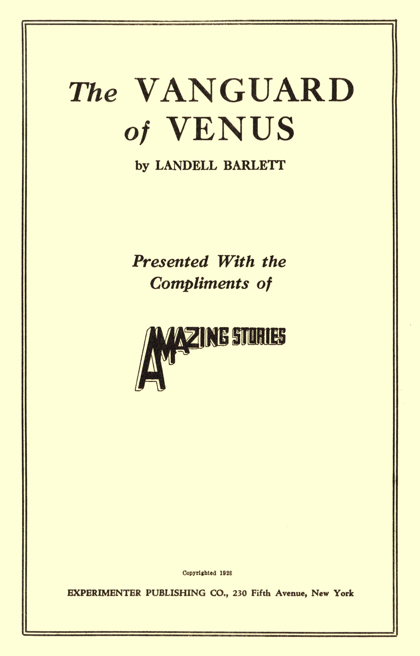 The Vanguard of Venus