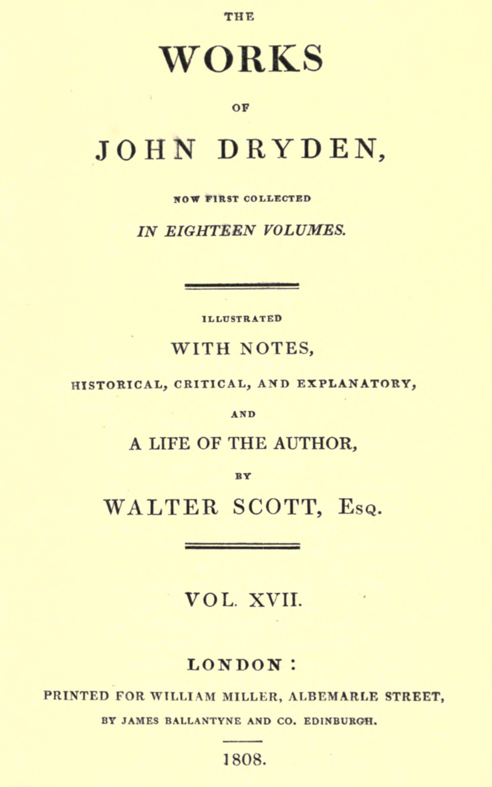 The works of John Dryden, Vol. XVII