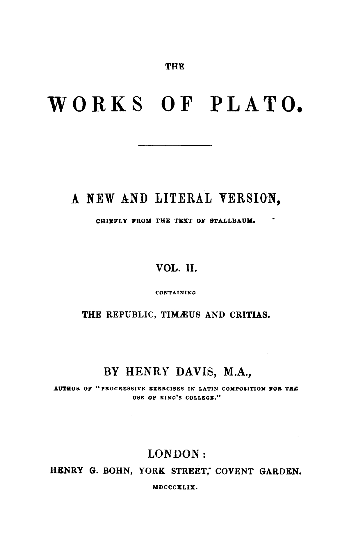 The Works of Plato