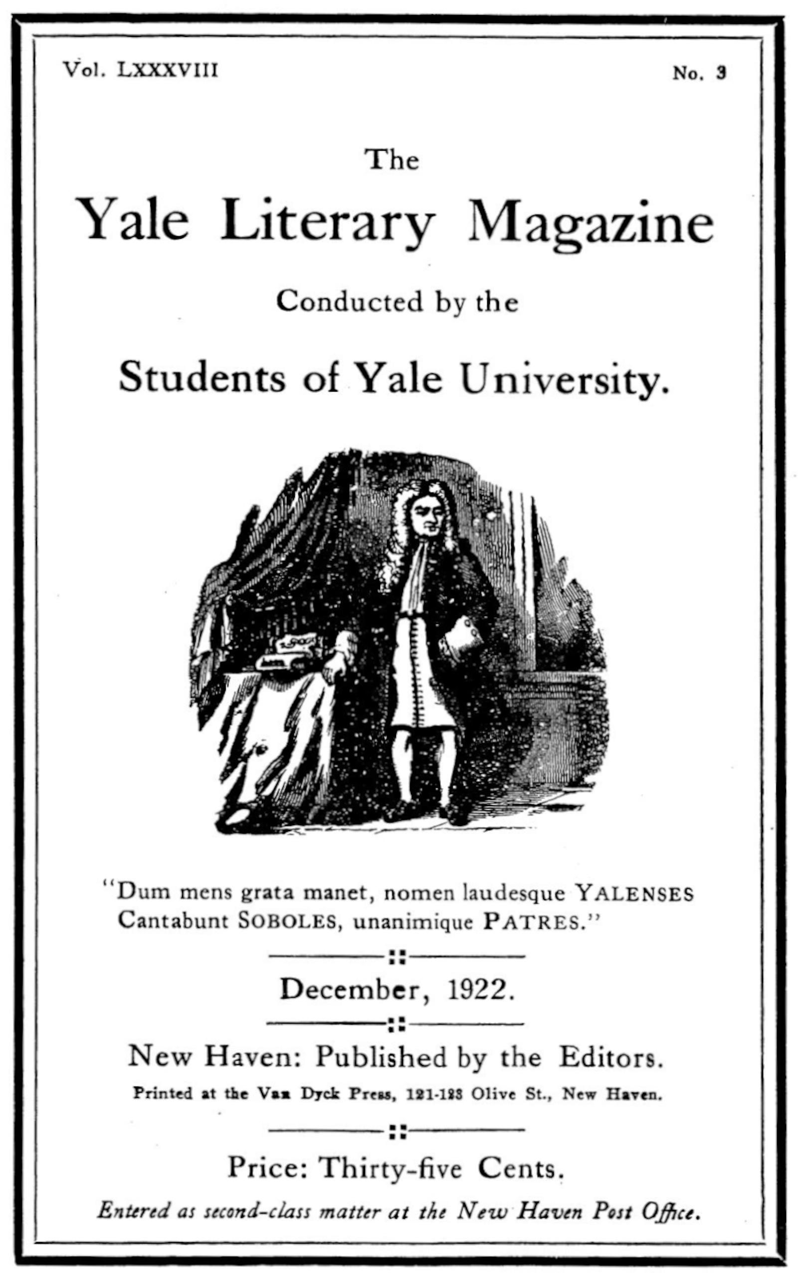 The Yale Literary Magazine (Vol. LXXXVIII, No. 3)