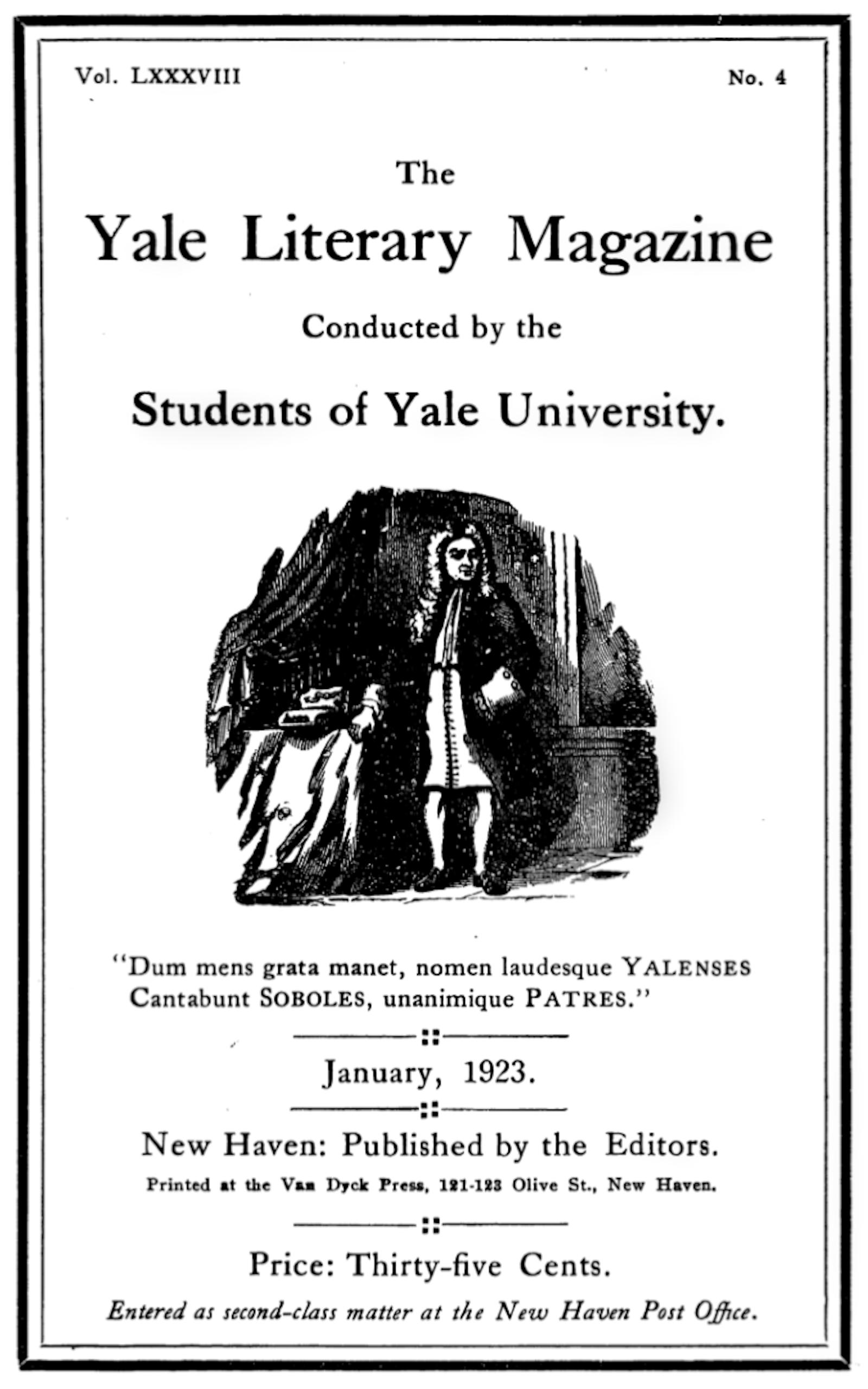 The Yale Literary Magazine (Vol. LXXXVIII, No. 4)