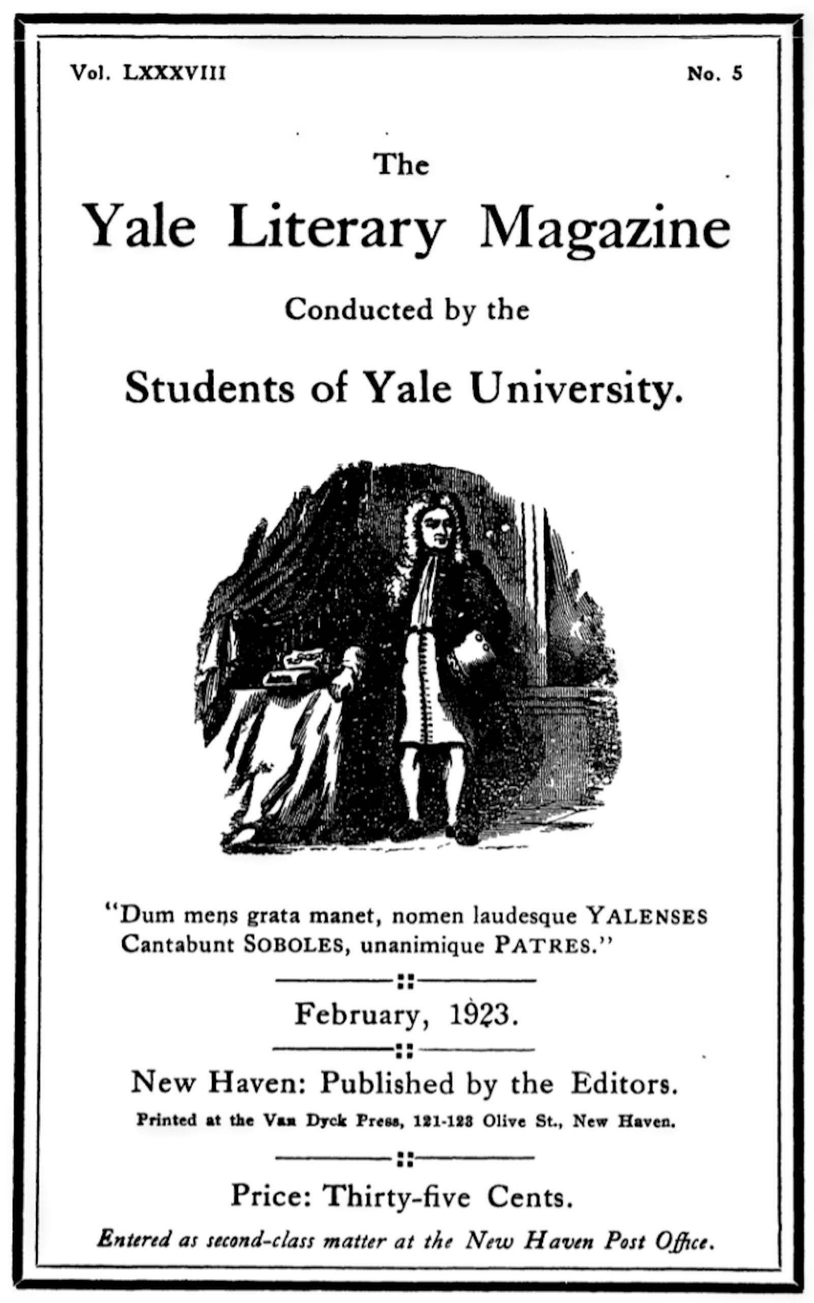 The Yale Literary Magazine (Vol. LXXXVIII, No. 5)