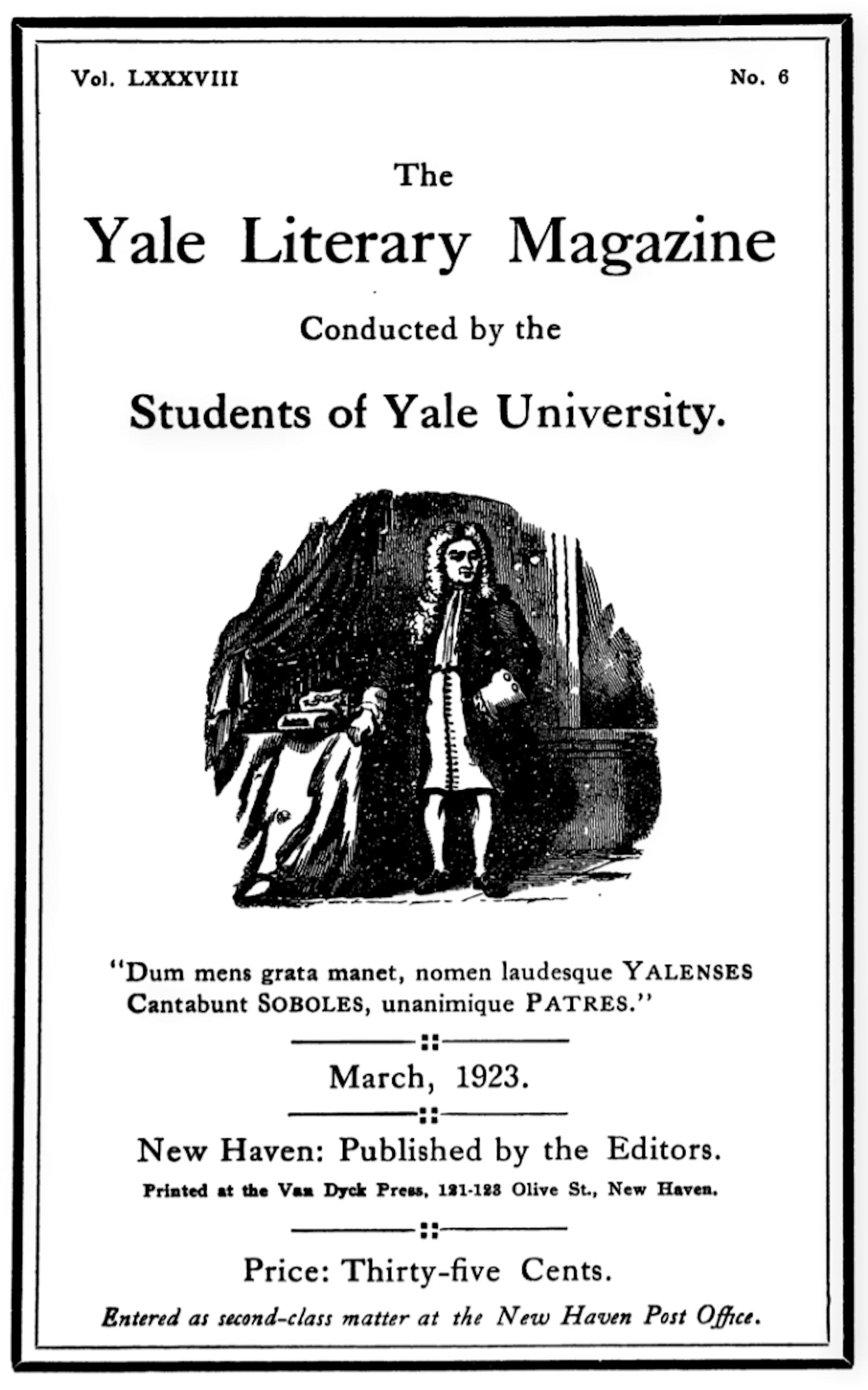 The Yale Literary Magazine (Vol. LXXXVIII, No. 6)