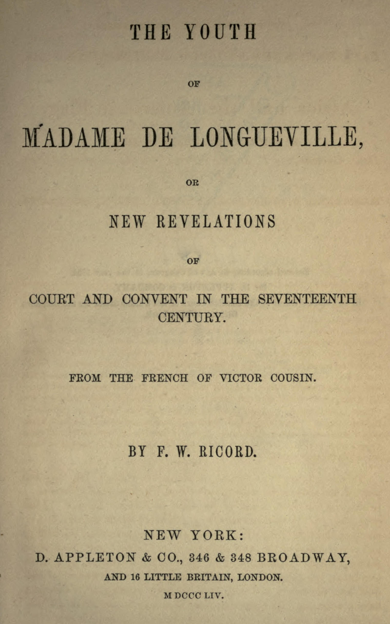The Youth of Madame de Longueville