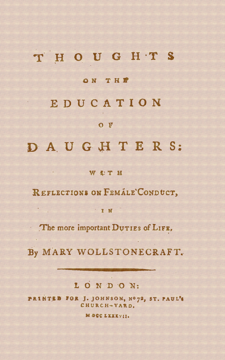 Thoughts on the Education of Daughters
