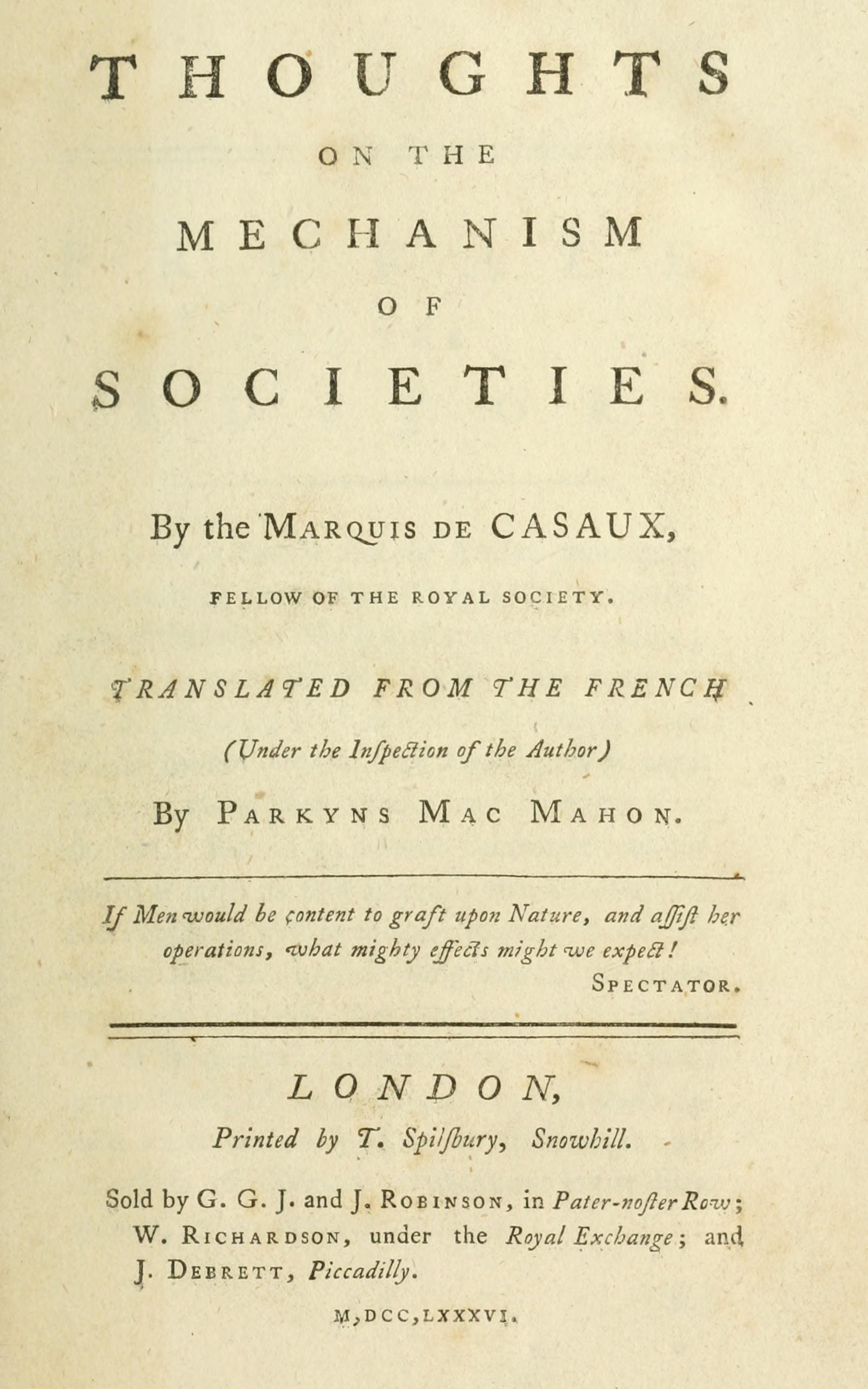 Thoughts on the mechanism of societies