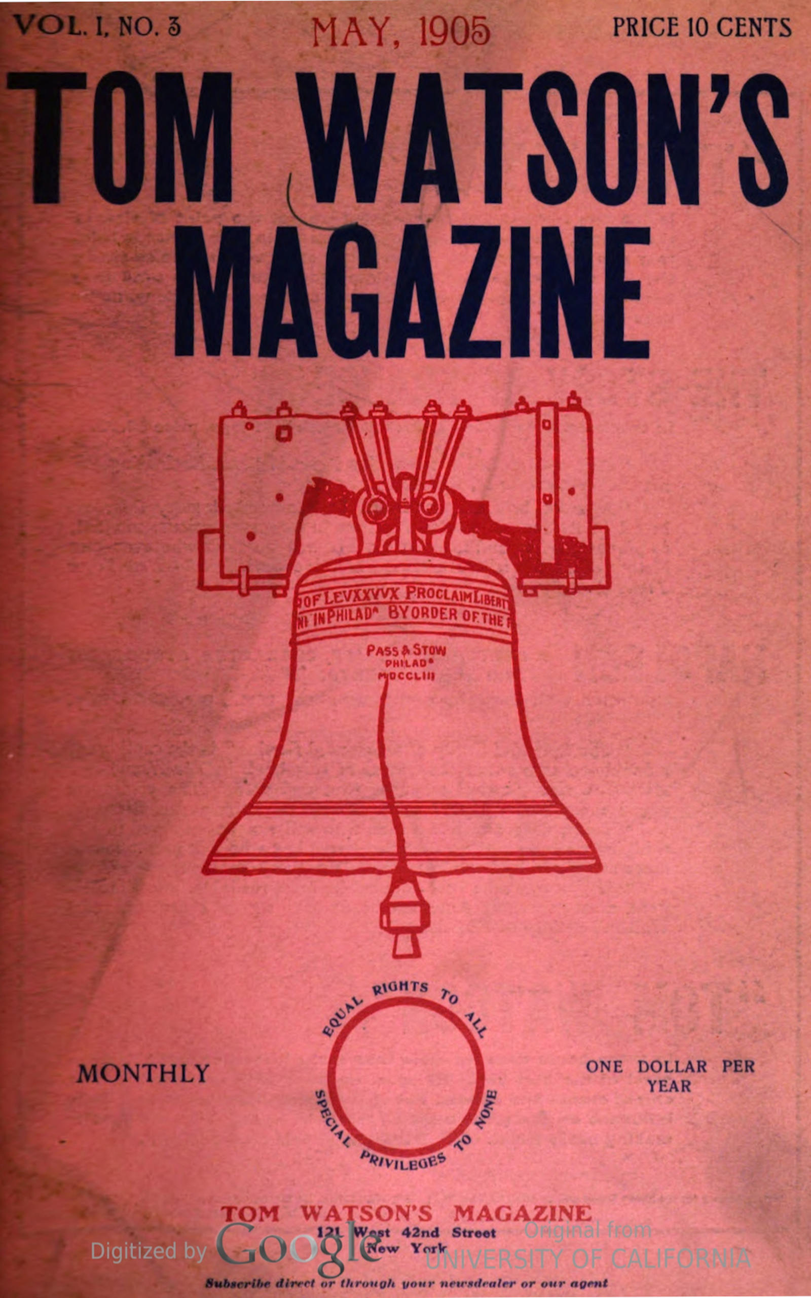 Tom Watson's Magazine, Vol. I, No. 3