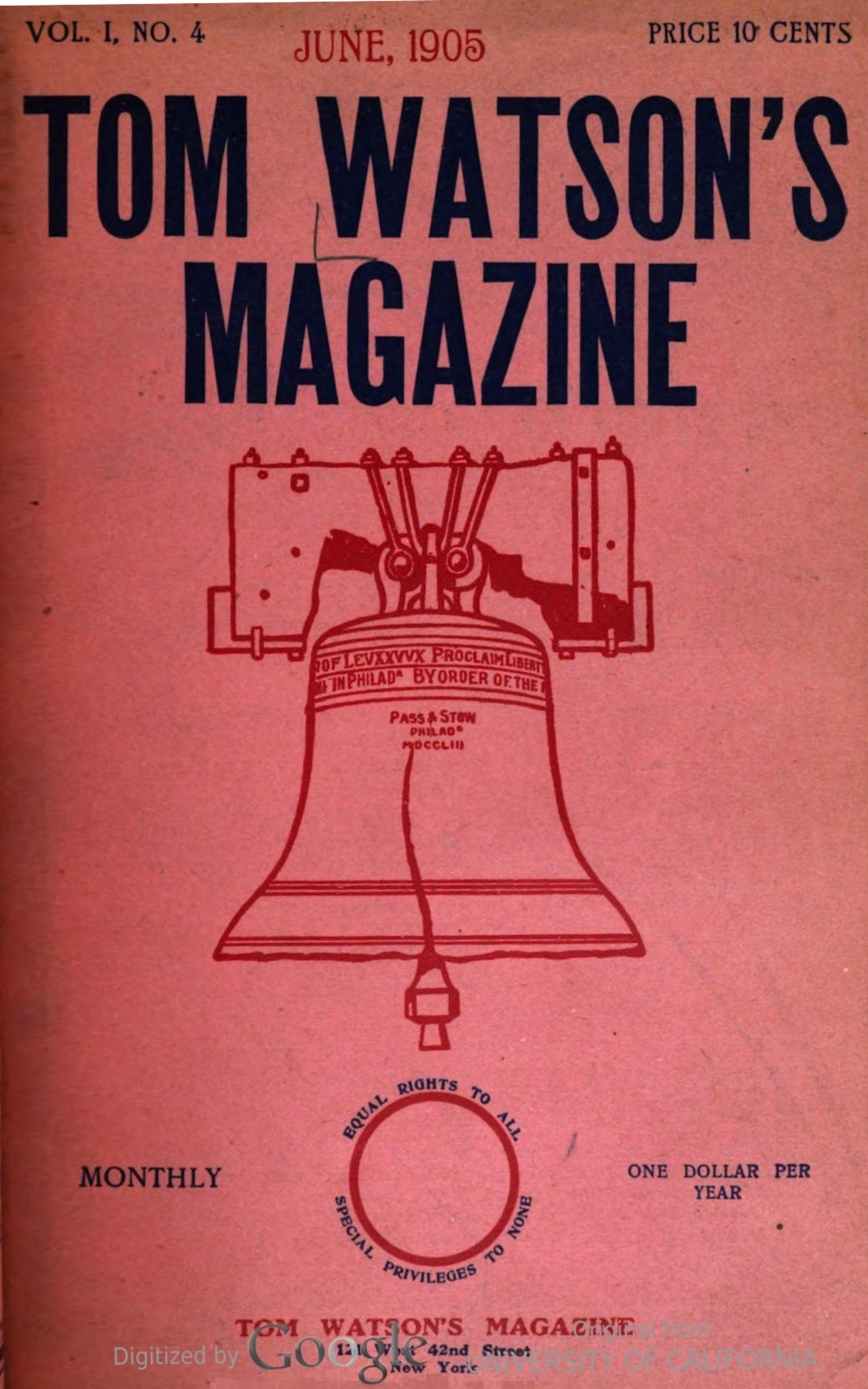 Tom Watson's Magazine, Vol. I, No. 4
