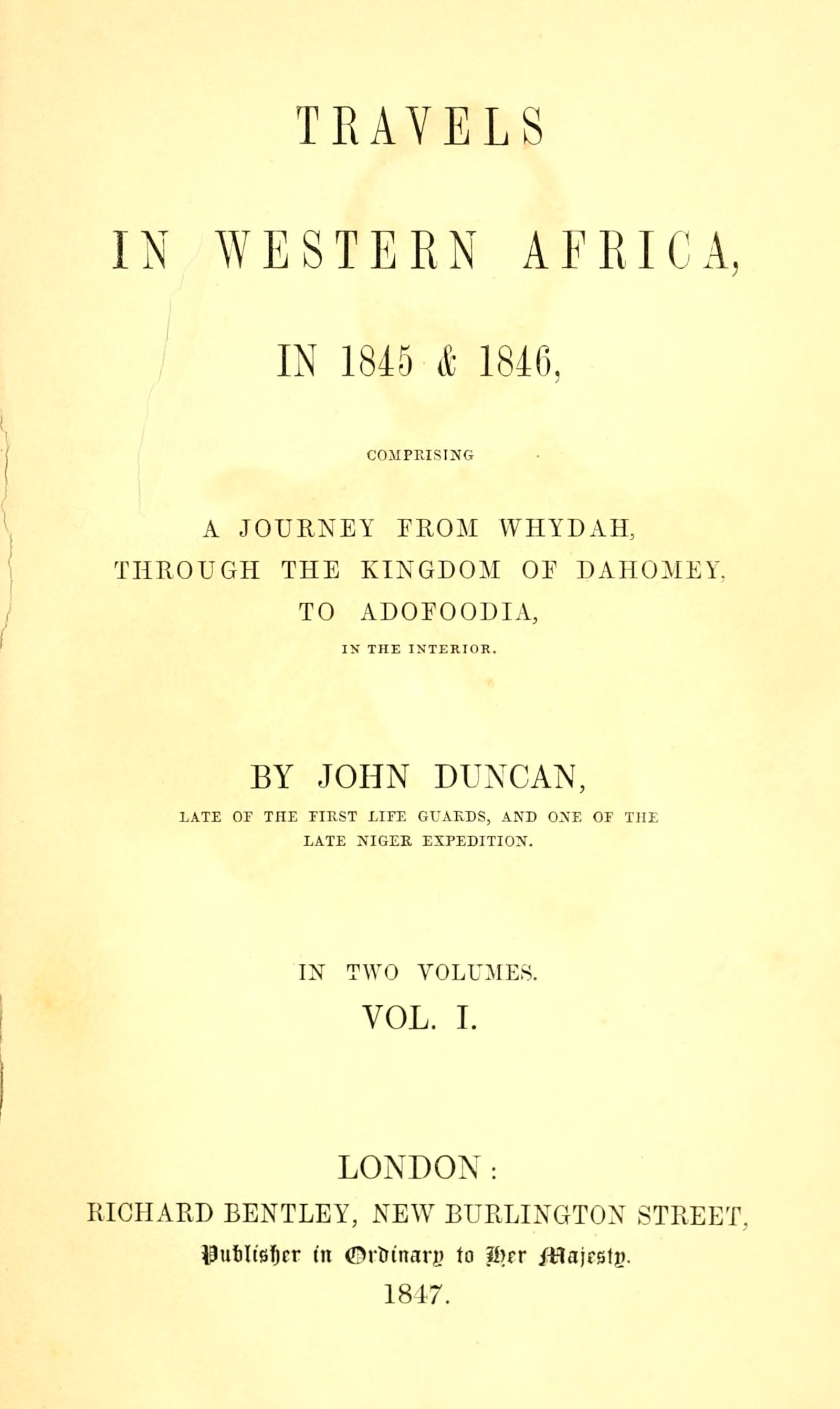 Travels in Western Africa, in 1845 & 1846, vol. 1