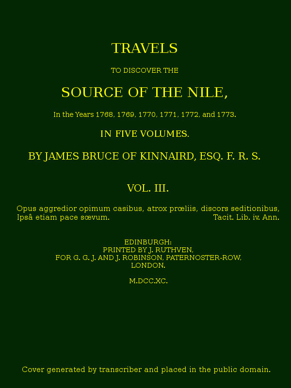 Travels to Discover the Source of the nile, Volume III