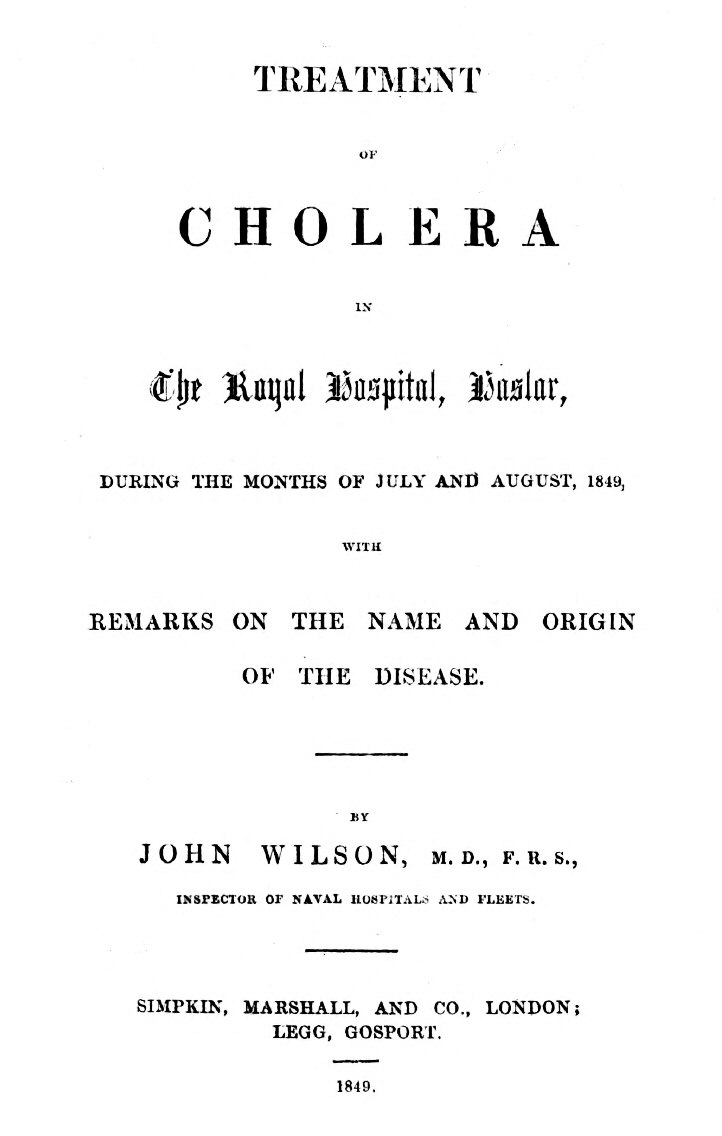 Treatment of the Cholera in the Royal Hospital, Haslar