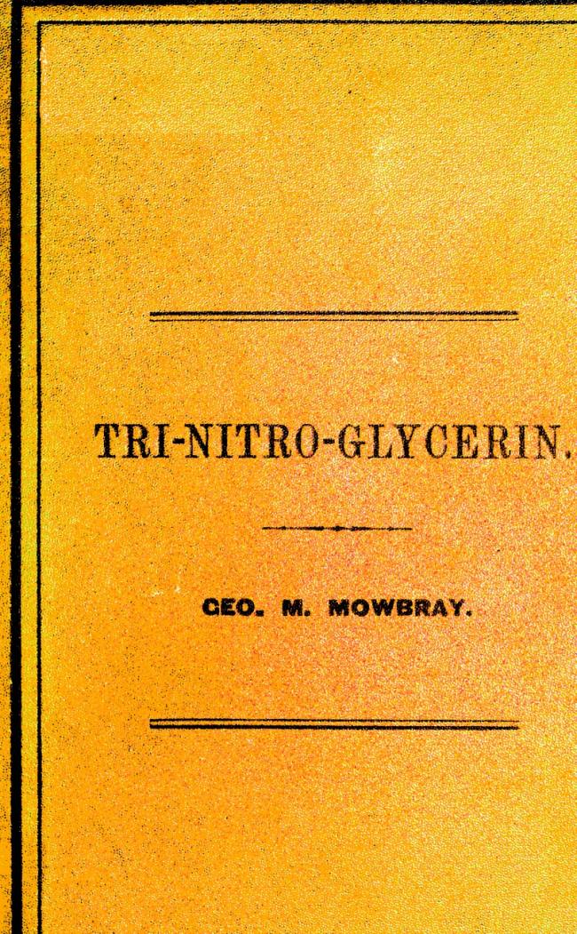 Tri-nitro-glycerin As Applied in the Hoosac Tunnel