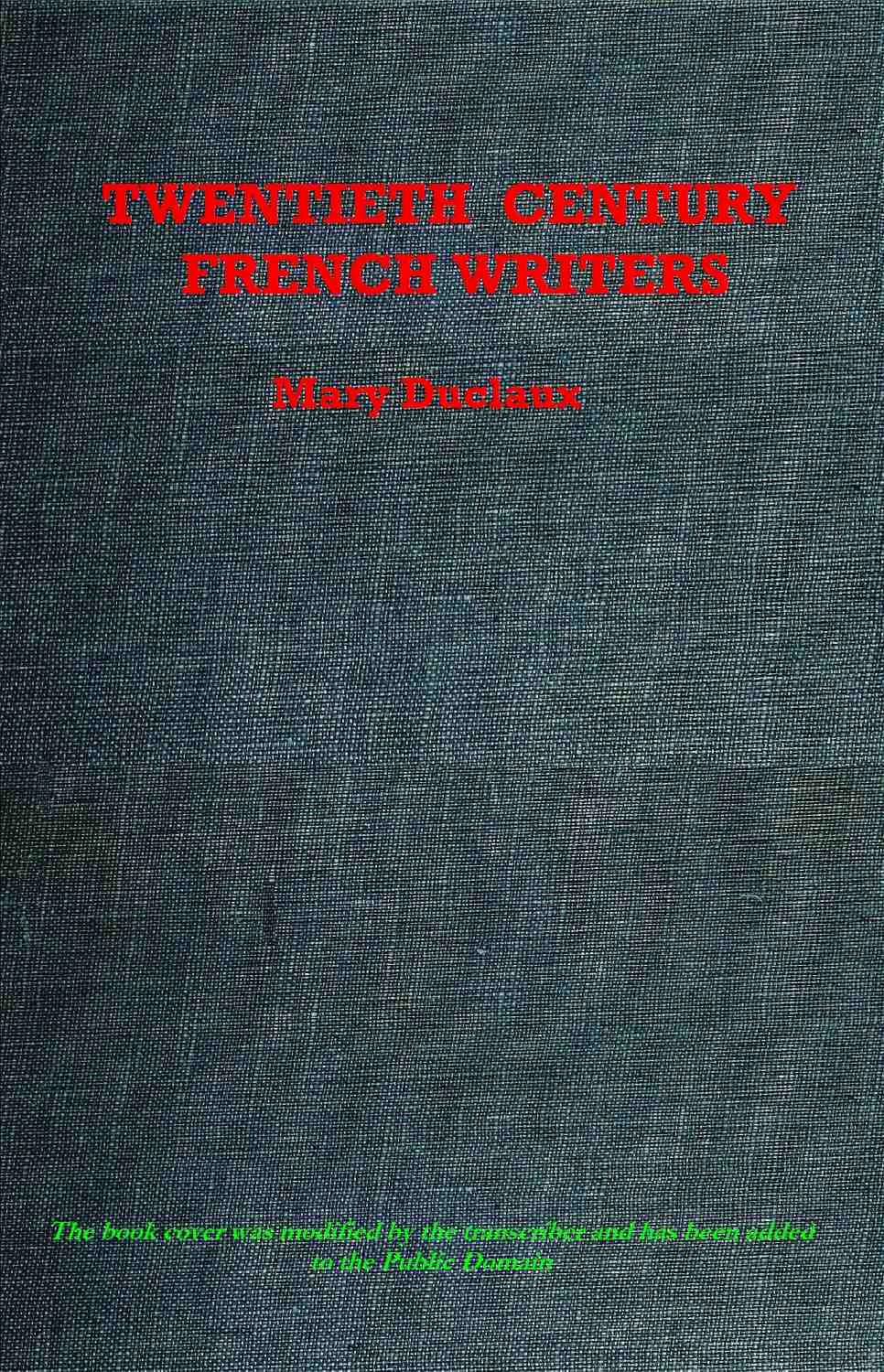 Twentieth Century French Writers