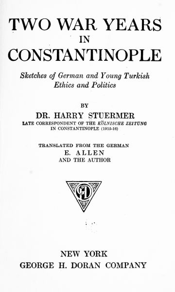 Two War Years in Constantinople