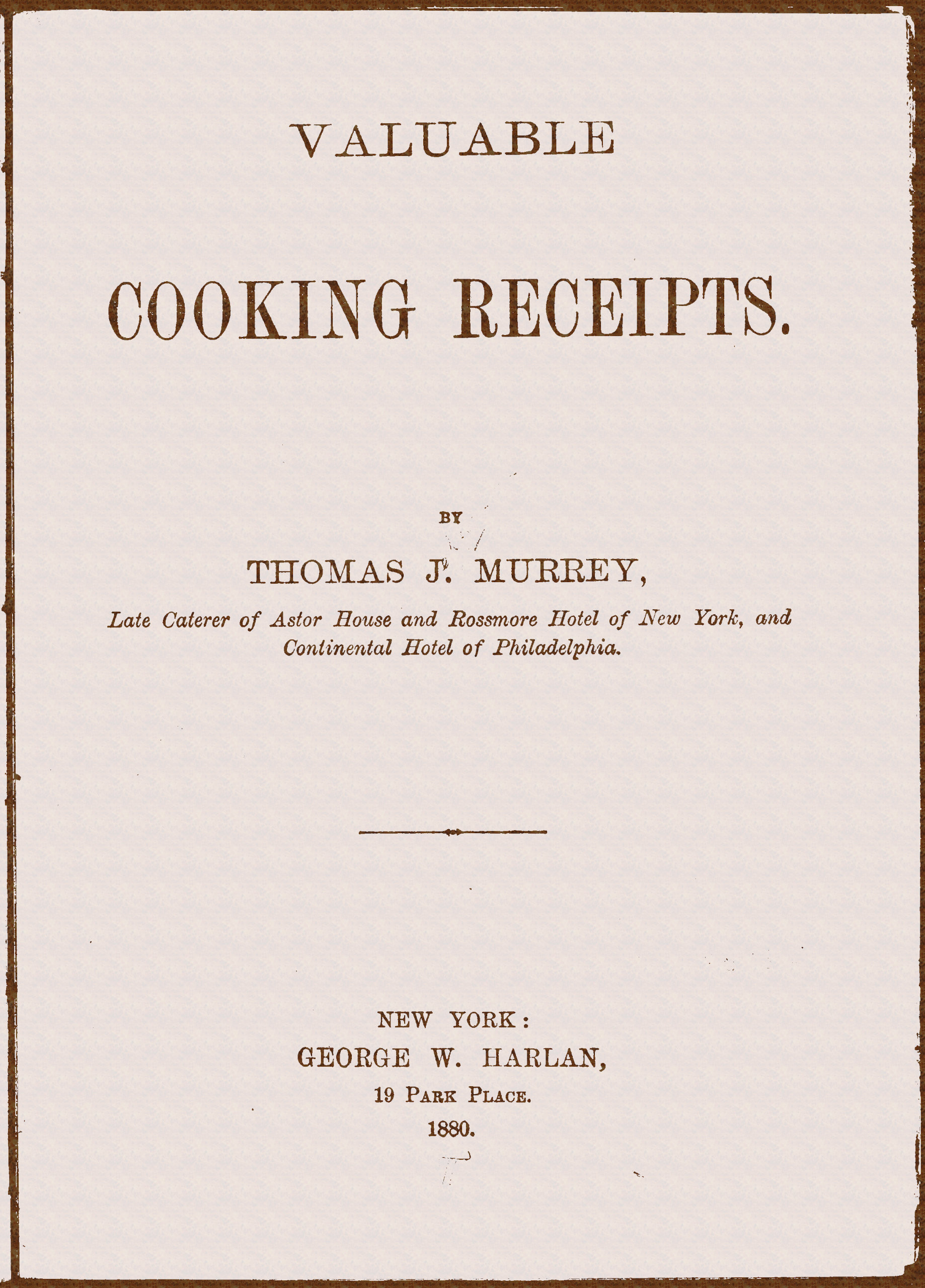 Valuable Cooking Receipts