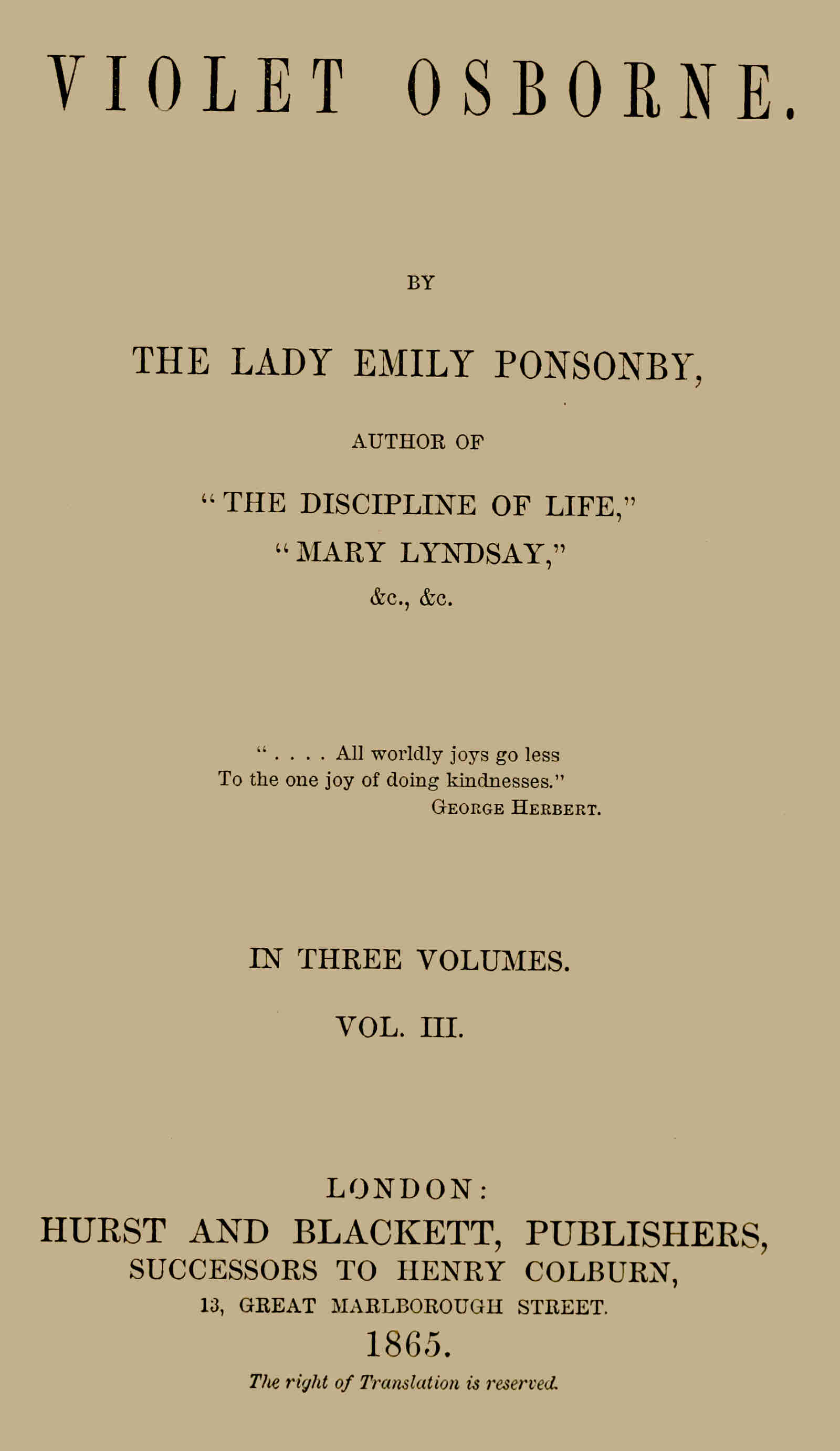 Violet Osborne. Vol. III