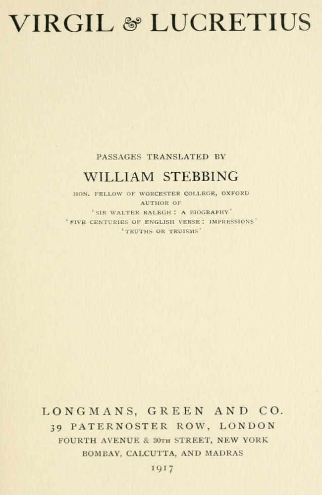 Virgil and Lucretius