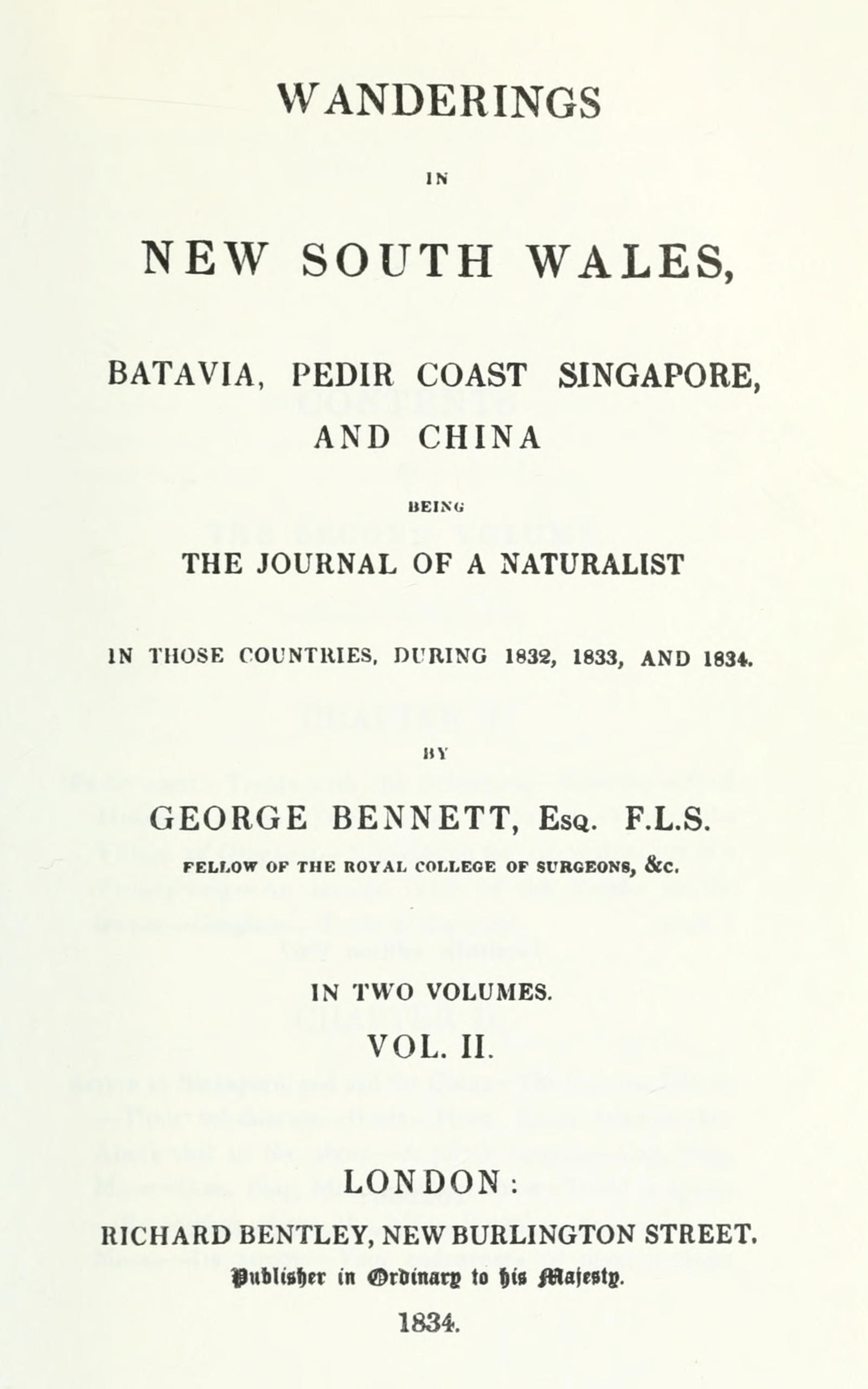 Wanderings in New South Wales, Batavia, Pedir Coast, Singapore, and China, vol. II
