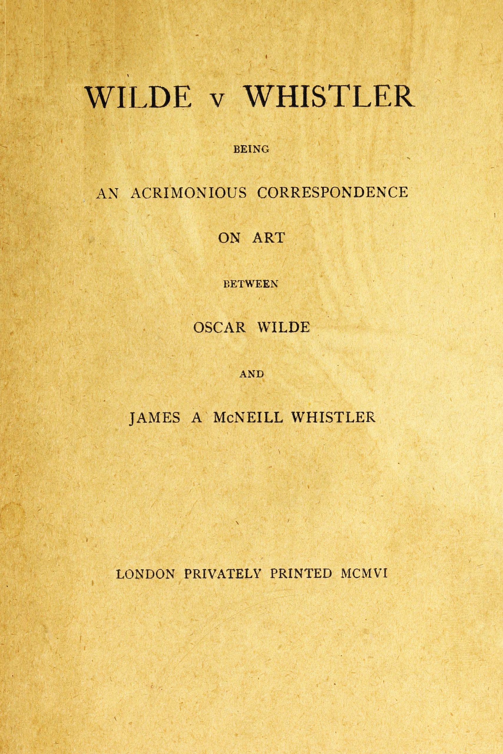 Wilde v Whistler