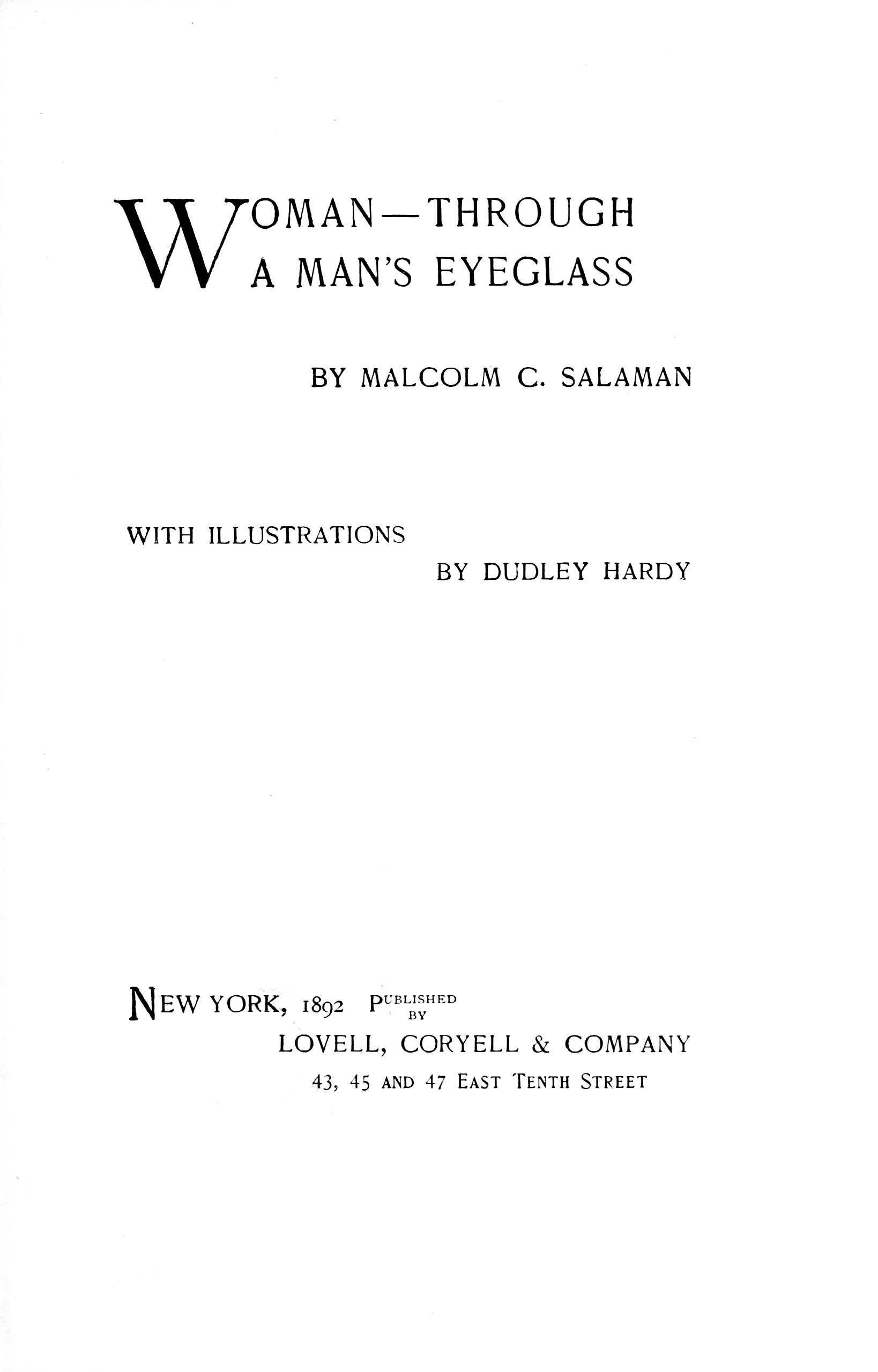 Woman—through a Man’s Eyeglass