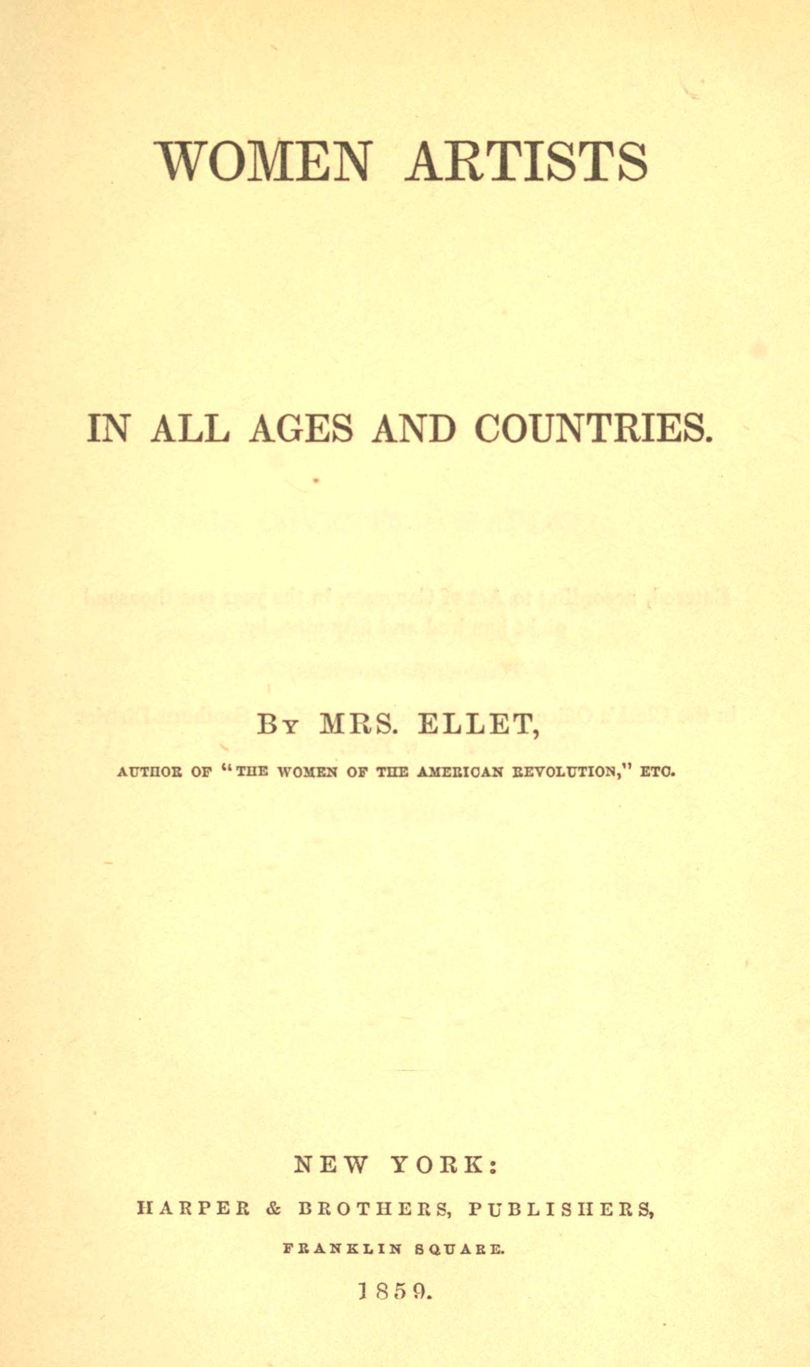 Women Artists In All Ages and Countries