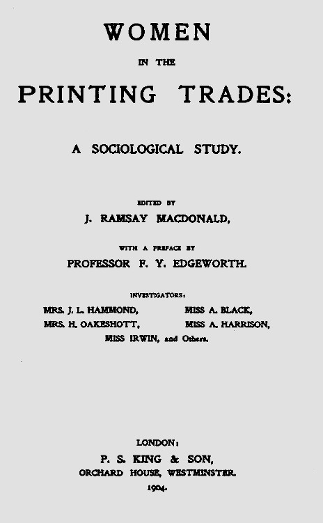 Women in the Printing Trades by J. Ramsay MacDonald