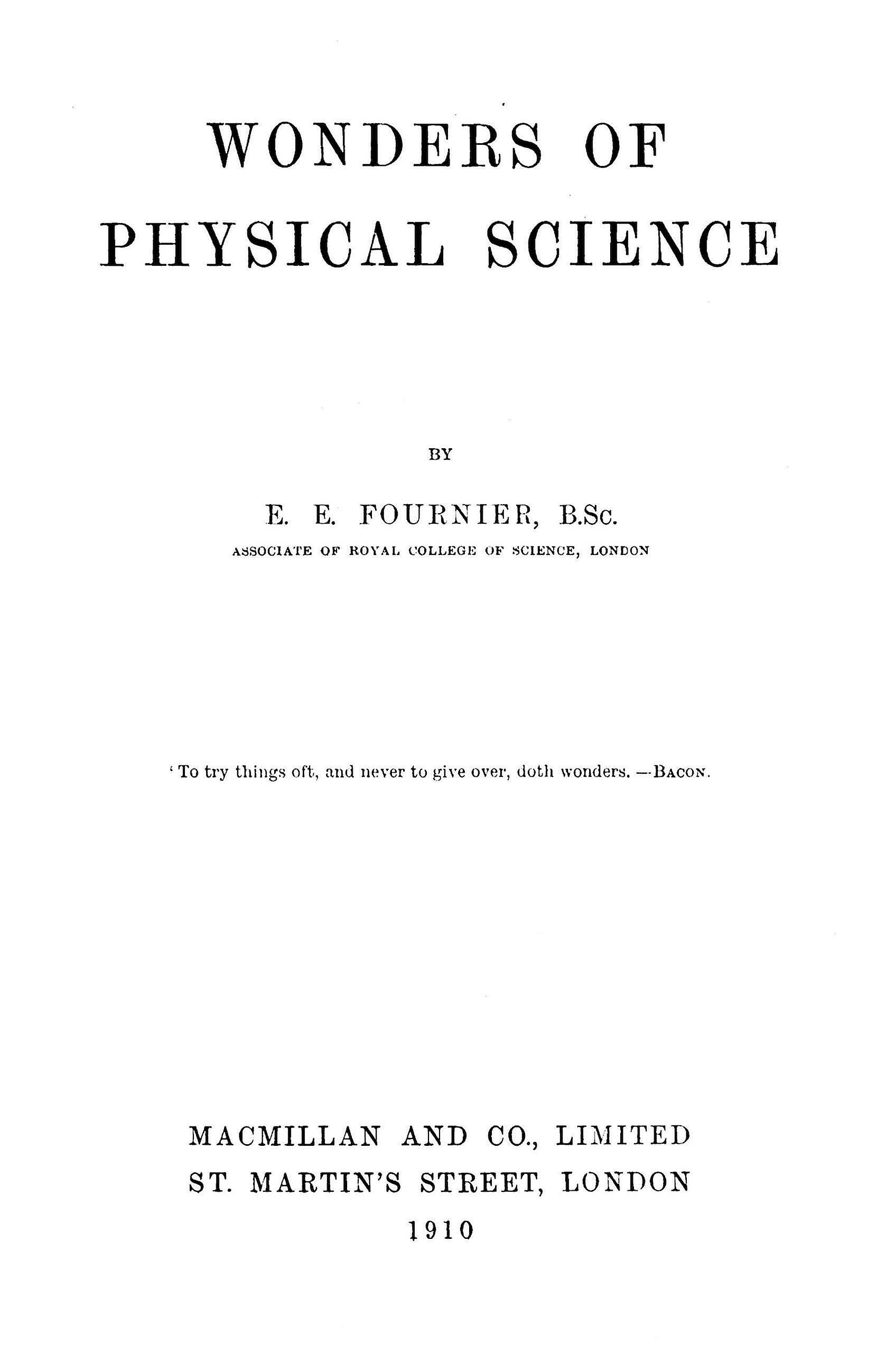Wonders of Physical Science